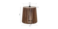 Table basse MAELORA – Table basse ronde Ø40 cm – Bois de manguier & travertin – Design naturel et compact 