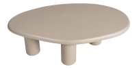 Table basse MAELORA – Table basse ronde Ø50 cm – Bois de manguier & travertin – Design naturel et élégant 