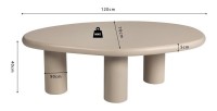 Table basse MAELORA – Table basse ronde Ø50 cm – Bois de manguier & travertin – Design naturel et élégant 