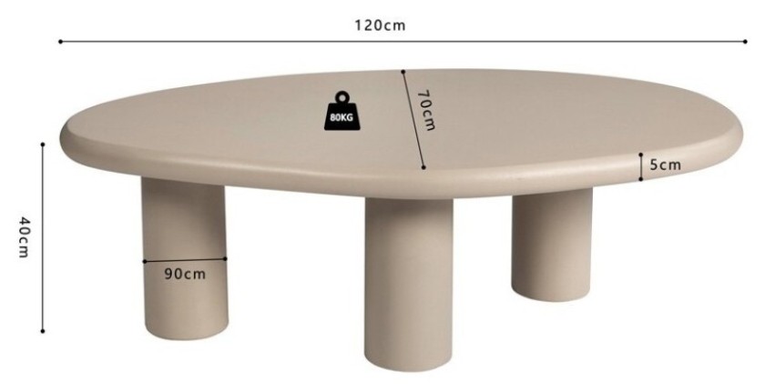 Table basse MAELORA – Table basse ronde Ø50 cm – Bois de manguier & travertin – Design naturel et élégant 
