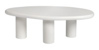 Table basse TARAVI – Table basse rectangulaire 120x70 cm – Finition ciment blanc – Design contemporain et épuré