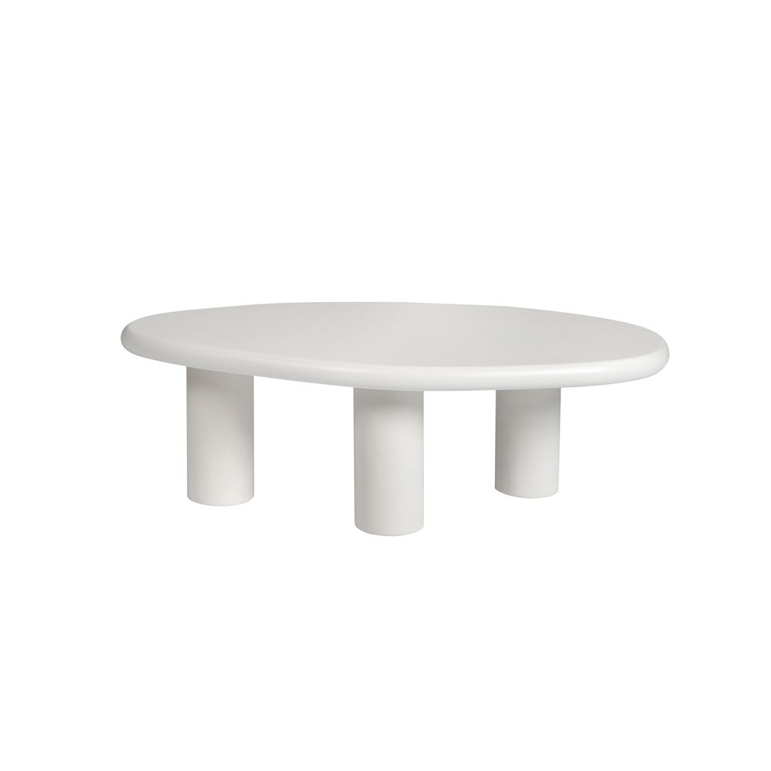 Table basse TARAVI – Table basse rectangulaire 120x70 cm – Finition ciment blanc – Design contemporain et épuré