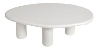 Table basse TARAVI – Table basse rectangulaire 120x70 cm – Finition ciment blanc – Design contemporain et épuré 