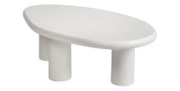 Table basse TARAVI – Table basse rectangulaire 120x70 cm – Finition ciment blanc – Design contemporain et épuré 