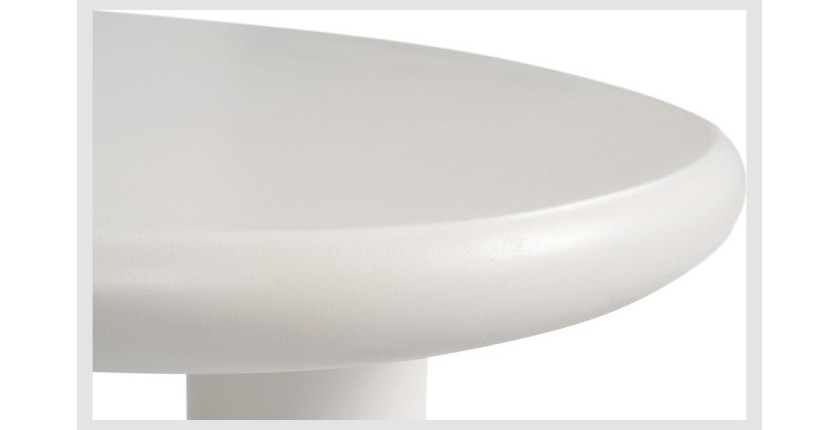Table basse TARAVI – Table basse rectangulaire 120x70 cm – Finition ciment blanc – Design contemporain et épuré 