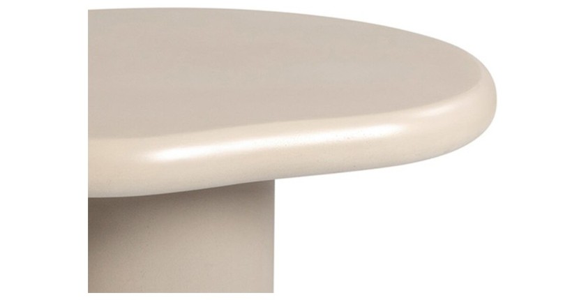 Table basse TARAVI – Table basse carrée 50x50 cm – Finition ciment beige – Design contemporain compact 