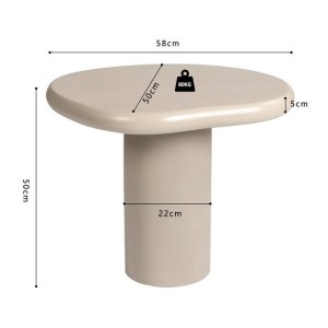 Table basse TARAVI – Table basse carrée 50x50 cm – Finition ciment beige – Design contemporain compact 