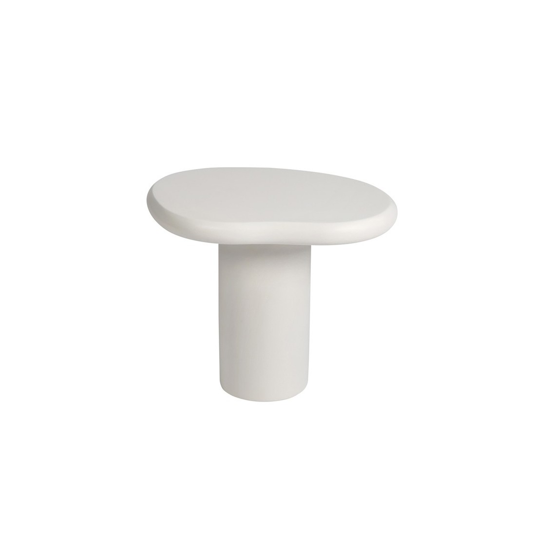 Table basse TARAVI – Table basse carrée 50x50 cm – Finition ciment blanc – Design moderne et épuré