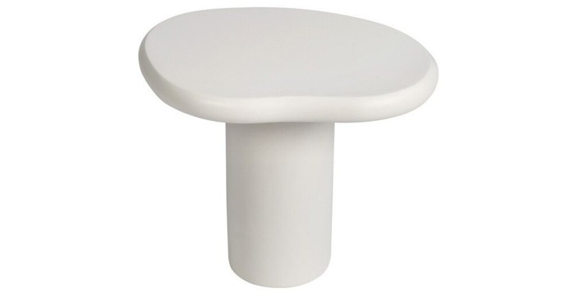 Table basse TARAVI – Table basse carrée 50x50 cm – Finition ciment blanc – Design moderne et épuré 
