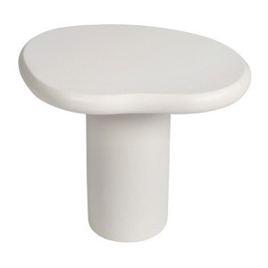 Table basse TARAVI – Table basse carrée 50x50 cm – Finition ciment blanc – Design moderne et épuré 