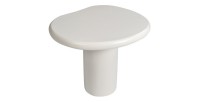 Table basse TARAVI – Table basse carrée 50x50 cm – Finition ciment blanc – Design moderne et épuré 