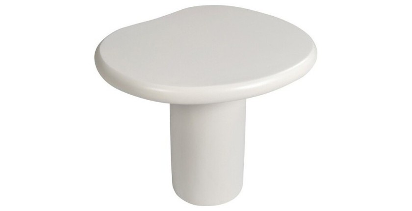 Table basse TARAVI – Table basse carrée 50x50 cm – Finition ciment blanc – Design moderne et épuré 