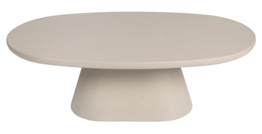 Table basse TARAVI – Table basse rectangulaire 120x70 cm – Finition ciment beige – Design contemporain et naturel 