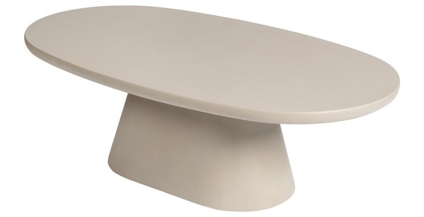 Table basse TARAVI – Table basse rectangulaire 120x70 cm – Finition ciment beige – Design contemporain et naturel 
