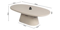 Table basse TARAVI – Table basse rectangulaire 120x70 cm – Finition ciment beige – Design contemporain et naturel 