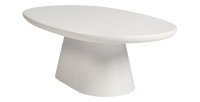 Table basse TARAVI – Table basse rectangulaire 120x70 cm – Finition ciment blanc – Style moderne et lumineux 