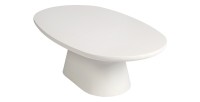 Table basse TARAVI – Table basse rectangulaire 120x70 cm – Finition ciment blanc – Style moderne et lumineux 