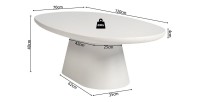 Table basse TARAVI – Table basse rectangulaire 120x70 cm – Finition ciment blanc – Style moderne et lumineux 