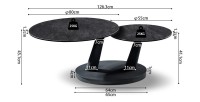 Table basse VIRELLO – Table basse ronde Ø80 cm – Pierre naturelle gris foncé & métal – Design contemporain et robuste 