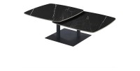 Table basse VIRELLO – Table basse ronde Ø70 cm – Pierre naturelle noire & métal – Design contemporain et sophistiqué 