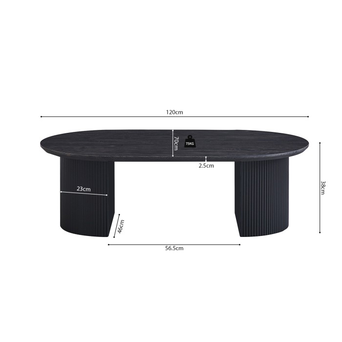 Table basse VAGOS – Coloris brun foncé – Table basse rectangulaire 120x70 cm – MDF – Design contemporain