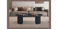 Table basse VAGOS – Coloris brun foncé – Table basse rectangulaire 120x70 cm – MDF – Design contemporain