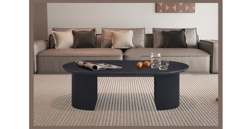 Table basse VAGOS – Coloris brun foncé – Table basse rectangulaire 120x70 cm – MDF – Design contemporain