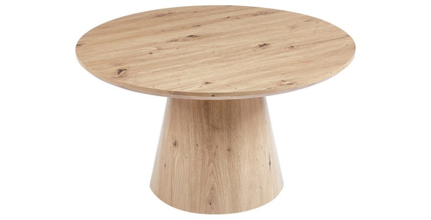 Runder Couchtisch aus der Kollektion TIGNES – Dekor in Kieferoptik – D80 x H47 cm