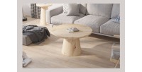 Ronde salontafel collectie TIGNES - Decoratieve dennenlook - D80 x H47 cm