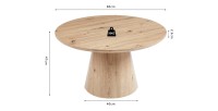Ronde salontafel collectie TIGNES - Decoratieve dennenlook - D80 x H47 cm