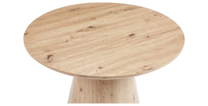 Runder Couchtisch aus der Kollektion TIGNES – Dekor in Kieferoptik – D80 x H47 cm