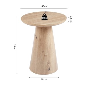 Table d'appoint ronde collection TIGNES – Effet pin – D45 x H55 cm