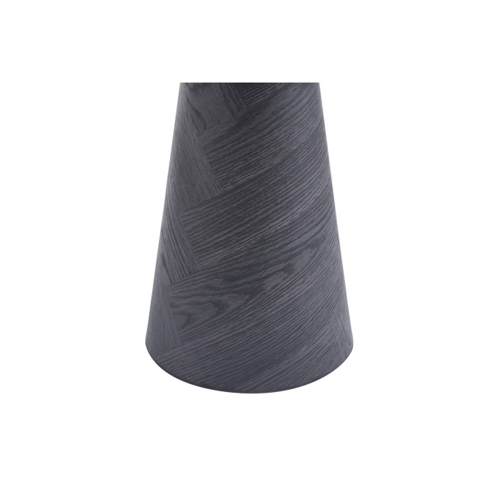 Ronde bijzettafel collectie CARVELA – Donkergrijze decoratie – Verhoogde rand – D45 x H57 cm