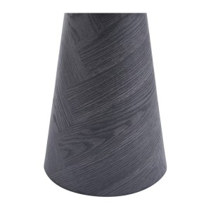 Mesa auxiliar redonda colección CARVELA – Decoración en gris oscuro – Borde elevado – D45 x H57 cm