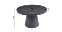 Ronde salontafel collectie CARVELA – Donkergrijze decor – Verhoogde rand – D80 x H47 cm