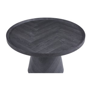 Table basse ronde collection CARLSEN – Décor gris foncé – Bord relevé – D80 x H47 cm