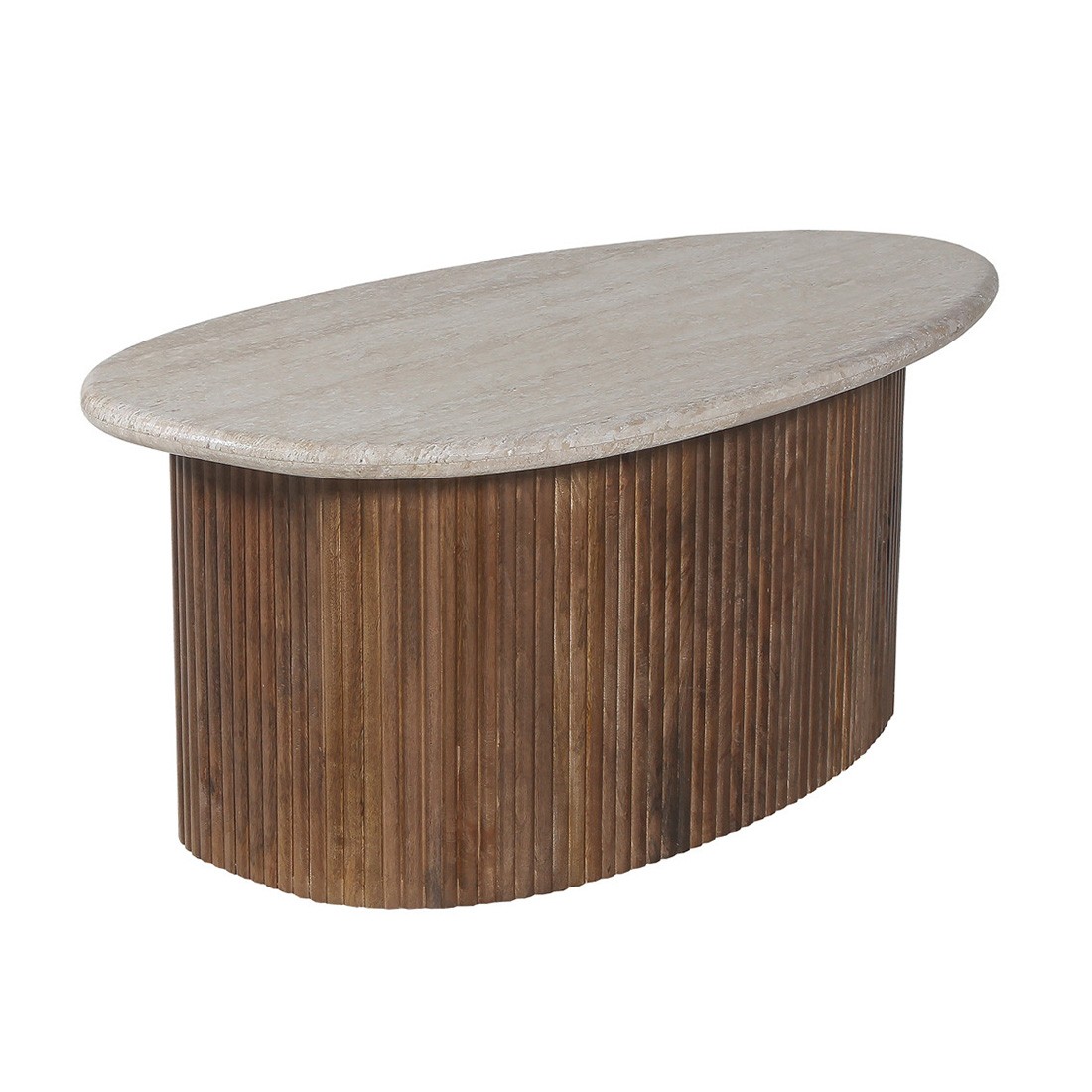 Mesa baja de madera maciza colección DELHI 90cm - Estilo étnico y diseño