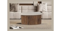 Mesa baja de madera maciza colección DELHI 90cm - Estilo étnico y diseño