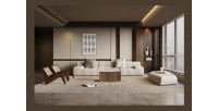 Mesa baja de madera maciza colección DELHI 90cm - Estilo étnico y diseño