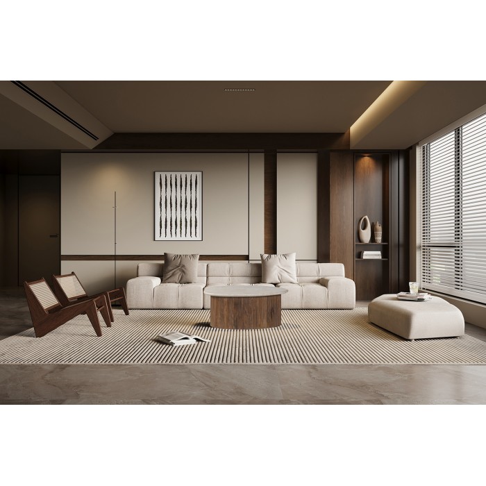 Tavolino basso in legno massiccio collezione DELHI 90cm - Stile etnico e design