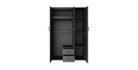 Armario TOM – 3 puertas – Color gris antracita – Armario + estantes – L120 cm – Diseño