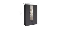 Armario TOM – 3 puertas – Color gris antracita – Armario + estantes – L120 cm – Diseño