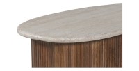 Mesa baja de madera maciza colección DELHI 90cm - Estilo étnico y diseño