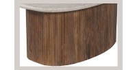 Mesa baja de madera maciza colección DELHI 90cm - Estilo étnico y diseño
