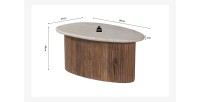 Mesa baja de madera maciza colección DELHI 90cm - Estilo étnico y diseño