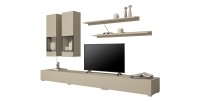 Ensemble meubles de salon RAMOS – Beige clair – Design contemporain sans LED