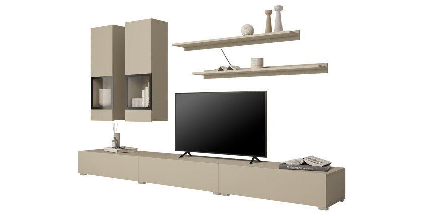 Möbelset für das Wohnzimmer RAMOS – Hellbeige – Zeitgenössisches Design ohne LED