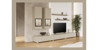 Ensemble meubles de salon RAMOS – Beige clair – LED multicolore intégrée – Style contemporain