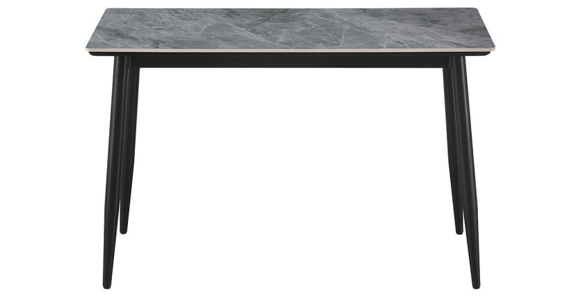 Table à manger GRANVIA – 120x70 cm – Effet ardoise – Structure métal – Design compact et moderne 