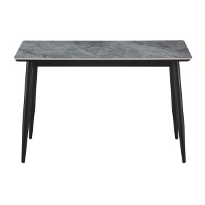 Table à manger GRANVIA – 120x70 cm – Effet ardoise – Structure métal – Design compact et moderne 